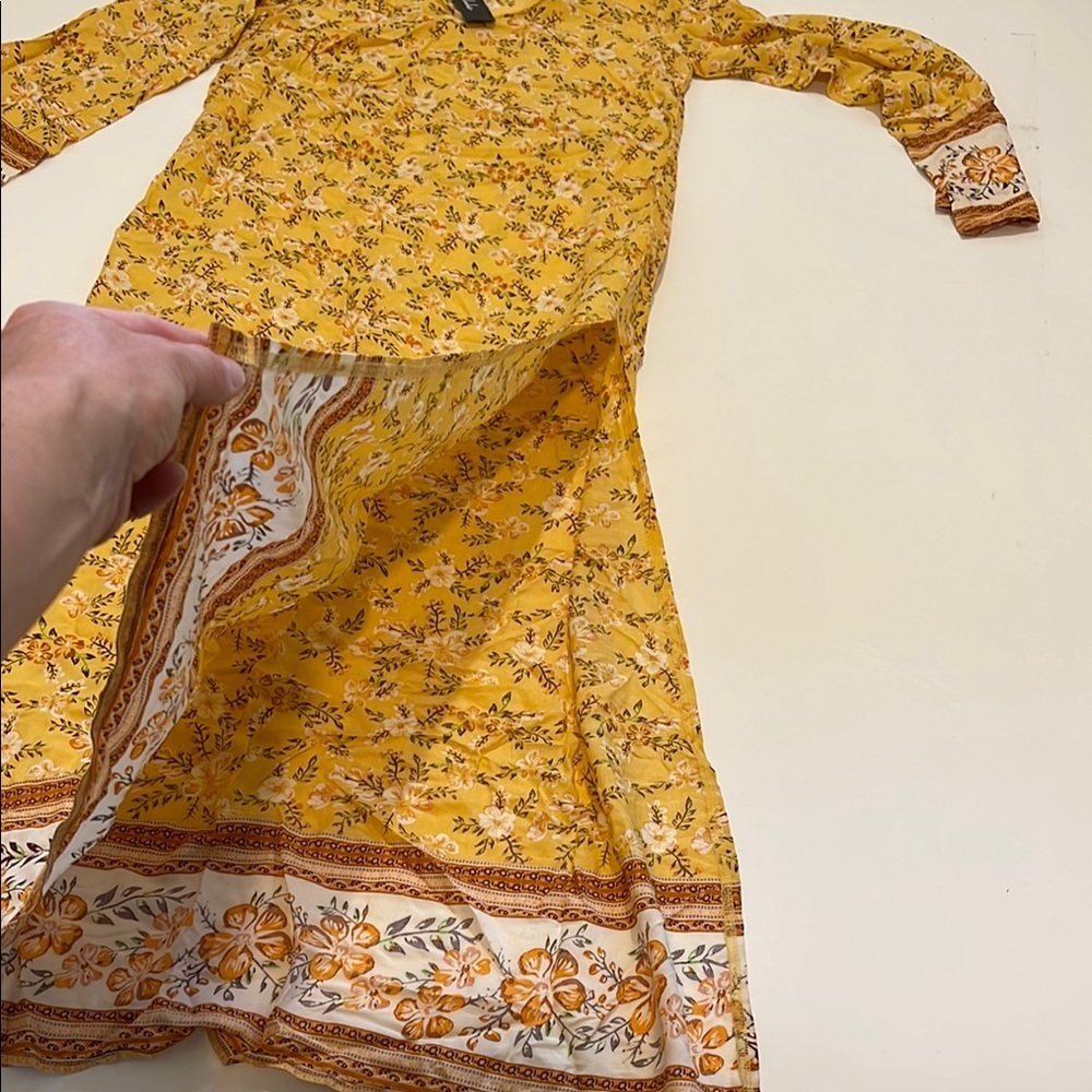 Lulus Fond Memories Yellow Floral Print Long Sleeve Maxi Dress - Picture 9 of 10
